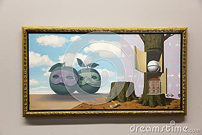Rene Magritte - at Albertina museum in Vienna Editorial Stock Photo